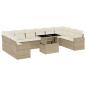 Preview: 11-tlg. Garten-Sofagarnitur mit Kissen Beige Poly Rattan