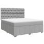 Preview: Boxspringbett mit Matratze Hellgrau 180x200 cm Stoff