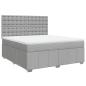 Preview: Boxspringbett mit Matratze Hellgrau 180x200 cm Stoff