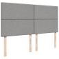 Preview: ARDEBO.de - Boxspringbett mit Matratze Hellgrau 180x200 cm Stoff