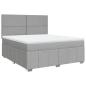 Preview: Boxspringbett mit Matratze Hellgrau 180x200 cm Stoff
