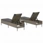 Preview: 3-tlg. Sonnenliegen-Set mit Auflage Grau Poly Rattan