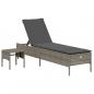 Preview: 3-tlg. Sonnenliegen-Set mit Auflage Grau Poly Rattan