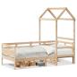 Preview: Tagesbett mit Dach 90x190 cm Massivholz Kiefer