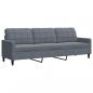 Preview: 3-Sitzer-Sofa Dunkelgrau 210 cm Samt