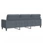 Preview: 3-Sitzer-Sofa Dunkelgrau 210 cm Samt