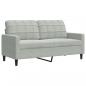 Preview: 2-Sitzer-Sofa Hellgrau 140 cm Samt