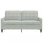 Preview: 2-Sitzer-Sofa Hellgrau 140 cm Samt