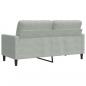 Preview: 2-Sitzer-Sofa Hellgrau 140 cm Samt