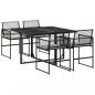 Preview: 5-tlg. Garten-Essgruppe mit Kissen Schwarz Poly Rattan
