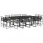Preview: 13-tlg. Garten-Essgruppe mit Kissen Schwarz Poly Rattan