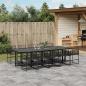 Preview: ARDEBO.de - 11-tlg. Garten-Essgruppe Schwarz Poly Rattan