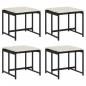 Preview: Gartenhocker mit Kissen 4 Stk. Schwarz Poly Rattan