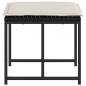 Preview: Gartenhocker mit Kissen 4 Stk. Schwarz Poly Rattan