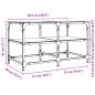 Preview: Couchtisch mit Glasplatte Transparent 78,5x40x45 cm Stahl
