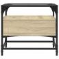Preview: Couchtisch mit Glasplatte Sonoma-Eiche 50x50x45 cm Stahl