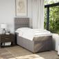 Preview: ARDEBO.de - Boxspringbett mit Matratze Taupe 90x200 cm Stoff