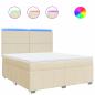 Preview: Boxspringbett mit Matratze Creme 180x200 cm Stoff