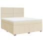 Preview: Boxspringbett mit Matratze Creme 180x200 cm Stoff