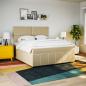 Preview: Boxspringbett mit Matratze Creme 180x200 cm Stoff