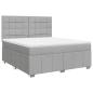 Preview: Boxspringbett mit Matratze Hellgrau 180x200 cm Stoff