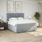 Preview: Boxspringbett mit Matratze Hellgrau 180x200 cm Stoff