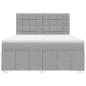 Preview: Boxspringbett mit Matratze Hellgrau 180x200 cm Stoff