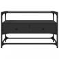 Preview: TV-Schrank mit Glasplatte Schwarz 80x35x51 cm Holzwerkstoff
