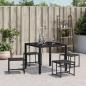 Preview: Gartenhocker 4 Stk. Schwarz Stahl und Textilene