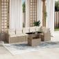 Preview: ARDEBO.de - 7-tlg. Garten-Sofagarnitur mit Kissen Beige Poly Rattan
