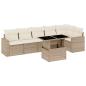 Preview: 7-tlg. Garten-Sofagarnitur mit Kissen Beige Poly Rattan