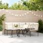 Preview: Gartensofa in L-Form mit Kissen Schwarz Stahl und Textilene