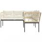 Preview: Gartensofa in L-Form mit Kissen Schwarz Stahl und Textilene