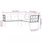 Preview: Gartensofa in L-Form mit Kissen Schwarz Stahl und Textilene