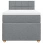 Preview: Boxspringbett mit Matratze Hellgrau 80x200 cm Stoff