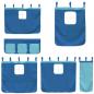 Preview: Etagenbett mit Rutsche und Gardinen Blau 90x200 cm
