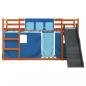 Preview: Etagenbett mit Rutsche und Gardinen Blau 90x200 cm