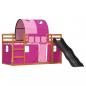 Preview: Etagenbett mit Rutsche und Gardinen Rosa 90x200 cm