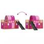 Preview: Etagenbett mit Rutsche und Gardinen Rosa 90x200 cm