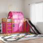 Preview: Etagenbett mit Rutsche und Gardinen Rosa 90x200 cm