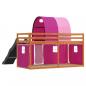 Preview: Etagenbett mit Rutsche und Gardinen Rosa 90x200 cm