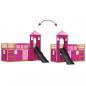 Preview: Etagenbett mit Rutsche und Gardinen Rosa 90x200 cm