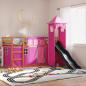 Preview: Etagenbett mit Rutsche und Gardinen Rosa 90x200 cm