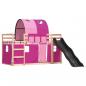 Preview: Etagenbett mit Rutsche und Gardinen Rosa 90x190 cm