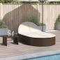 Preview: ARDEBO.de - Doppel-Sonnenliege mit Auflagen Braun Poly Rattan