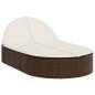 Preview: Doppel-Sonnenliege mit Auflagen Braun Poly Rattan