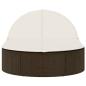 Preview: Doppel-Sonnenliege mit Auflagen Braun Poly Rattan