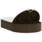 Preview: Doppel-Sonnenliege mit Auflagen Braun Poly Rattan