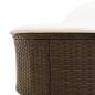 Preview: Doppel-Sonnenliege mit Auflagen Braun Poly Rattan