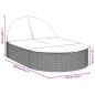 Preview: Doppel-Sonnenliege mit Auflagen Braun Poly Rattan